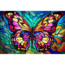 Load image into Gallery viewer, Glass Painting-Butterfly - 60*40CM 11CT Stamped Cross Stitch
