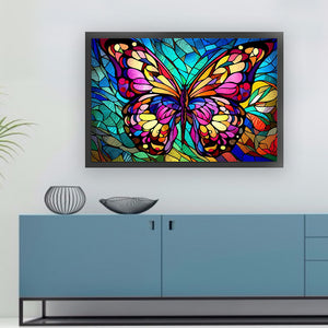 Glass Painting-Butterfly - 60*40CM 11CT Stamped Cross Stitch