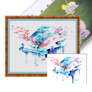 Piano - 50*40CM 14CT Stamped Cross Stitch