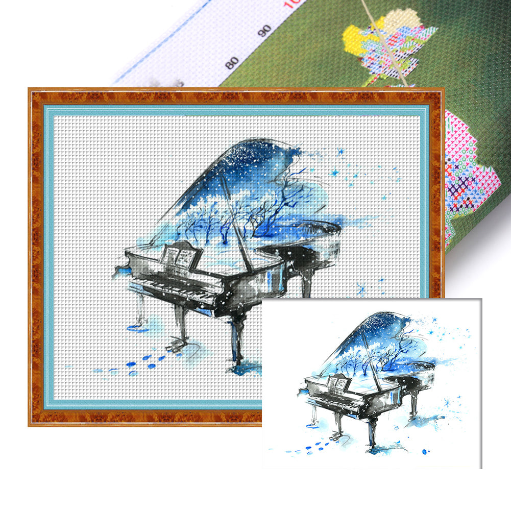 Piano - 50*40CM 14CT Stamped Cross Stitch