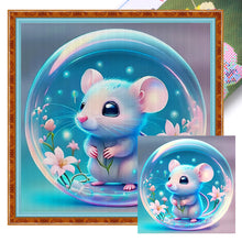 Load image into Gallery viewer, Crystal Ball Zodiac Signs - Rat - 40*40CM 11CT Stamped Cross Stitch
