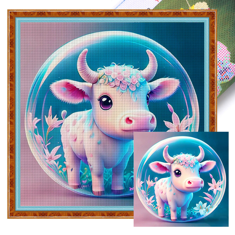 Crystal Ball Zodiac Signs-Ox - 40*40CM 11CT Stamped Cross Stitch