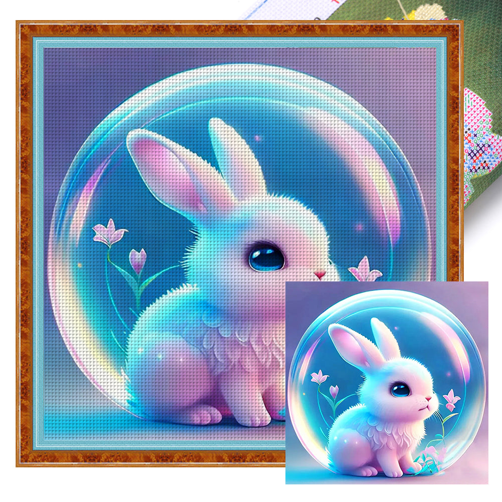 Crystal Ball Zodiac Signs-Rabbit - 40*40CM 11CT Stamped Cross Stitch