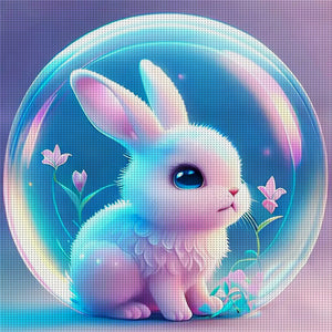 Crystal Ball Zodiac Signs-Rabbit - 40*40CM 11CT Stamped Cross Stitch