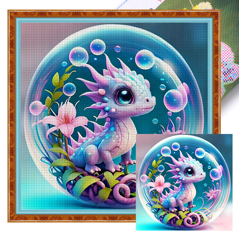 Crystal Ball Zodiac Signs-Dragon - 40*40CM 11CT Stamped Cross Stitch