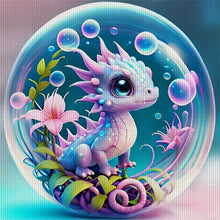 Load image into Gallery viewer, Crystal Ball Zodiac Signs-Dragon - 40*40CM 11CT Stamped Cross Stitch
