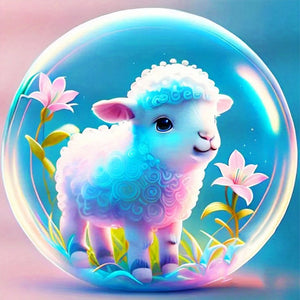 Crystal Ball Zodiac Signs - Sheep - 40*40CM 11CT Stamped Cross Stitch