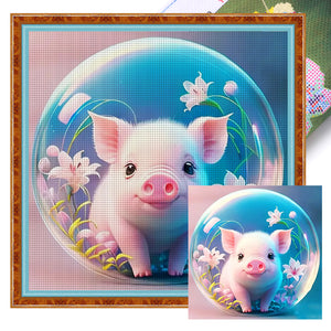 Crystal Ball Zodiac Signs-Pig - 40*40CM 11CT Stamped Cross Stitch