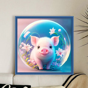 Crystal Ball Zodiac Signs-Pig - 40*40CM 11CT Stamped Cross Stitch