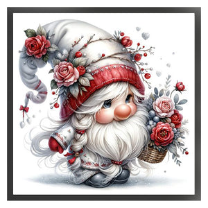 Flower Gnome - 30*30CM 18CT Stamped Cross Stitch