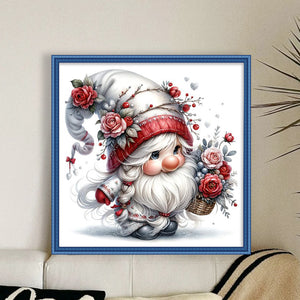 Flower Gnome - 30*30CM 18CT Stamped Cross Stitch