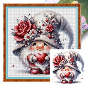 Flower Gnome - 30*30CM 18CT Stamped Cross Stitch