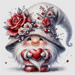 Flower Gnome - 30*30CM 18CT Stamped Cross Stitch