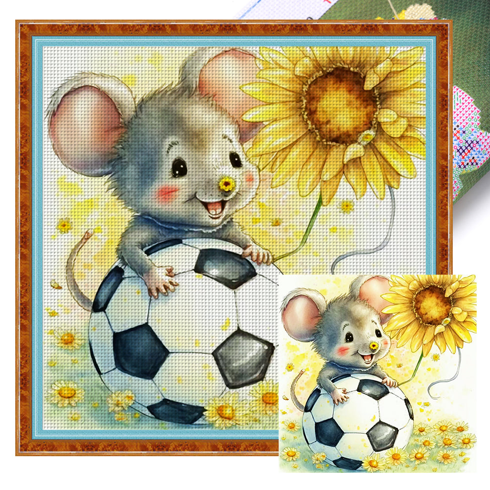 World Cup Zodiac-January Rat - 25*25CM 18CT Stamped Cross Stitch