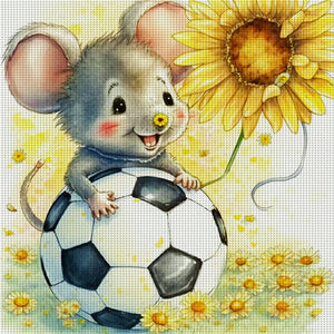 World Cup Zodiac-January Rat - 25*25CM 18CT Stamped Cross Stitch