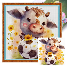 Load image into Gallery viewer, World Cup Zodiac - February Ox - 25*25CM 18CT Stamped Cross Stitch
