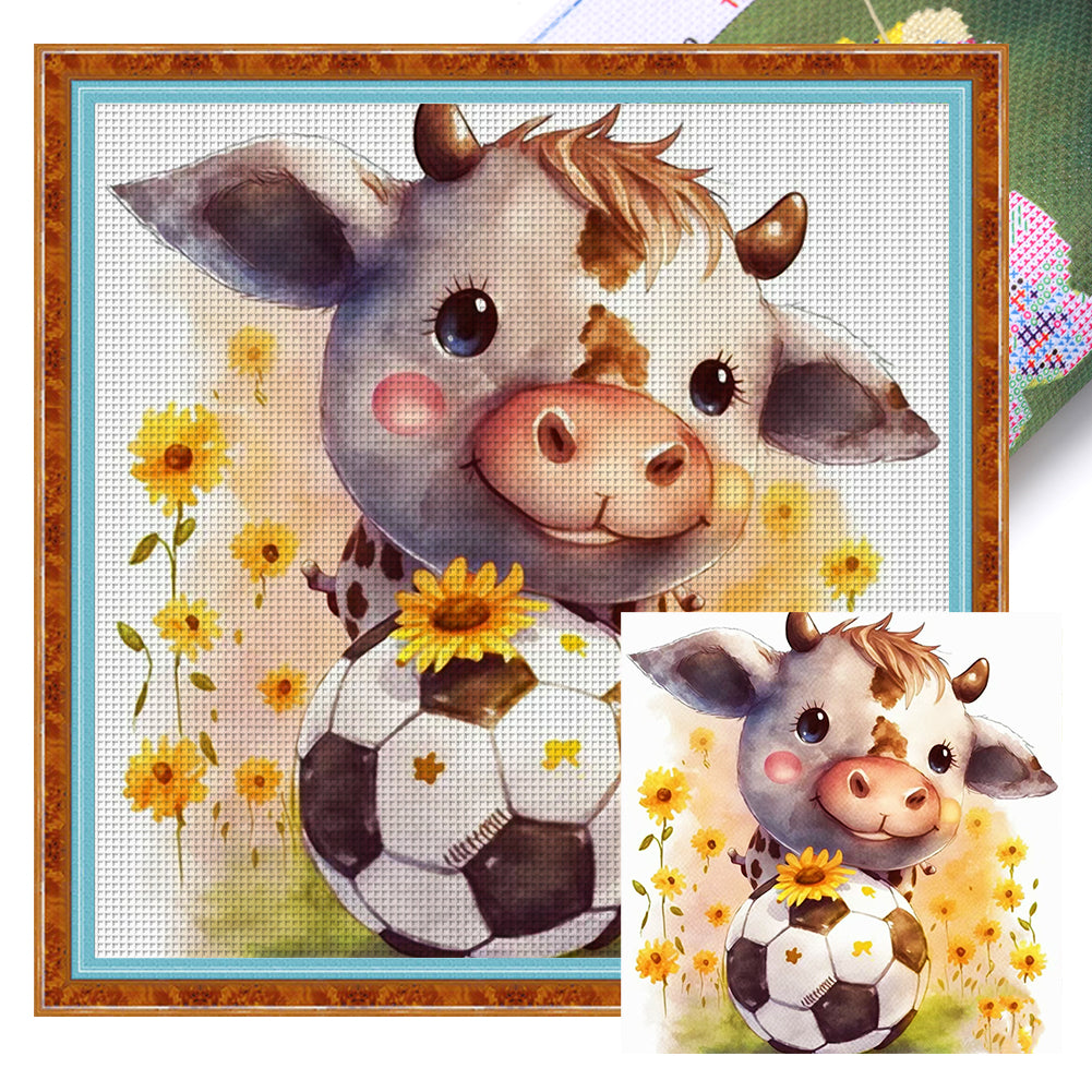 World Cup Zodiac - February Ox - 25*25CM 18CT Stamped Cross Stitch