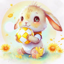 Load image into Gallery viewer, World Cup Zodiac-April Rabbit - 25*25CM 18CT Stamped Cross Stitch
