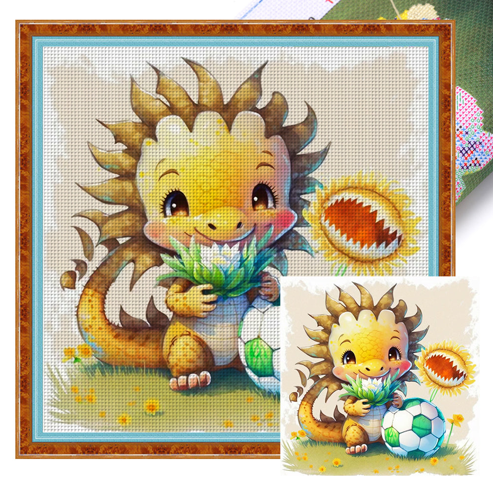 World Cup Zodiac-May Dragon - 25*25CM 18CT Stamped Cross Stitch