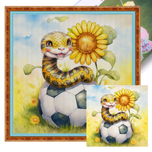 Load image into Gallery viewer, World Cup Zodiac-June Snake - 25*25CM 18CT Stamped Cross Stitch
