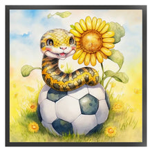 Load image into Gallery viewer, World Cup Zodiac-June Snake - 25*25CM 18CT Stamped Cross Stitch
