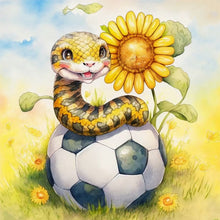 Load image into Gallery viewer, World Cup Zodiac-June Snake - 25*25CM 18CT Stamped Cross Stitch
