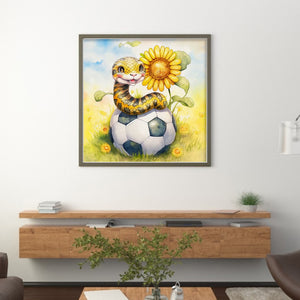 World Cup Zodiac-June Snake - 25*25CM 18CT Stamped Cross Stitch