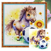 Load image into Gallery viewer, World Cup Zodiac-July Horse - 25*25CM 18CT Stamped Cross Stitch
