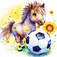 Load image into Gallery viewer, World Cup Zodiac-July Horse - 25*25CM 18CT Stamped Cross Stitch
