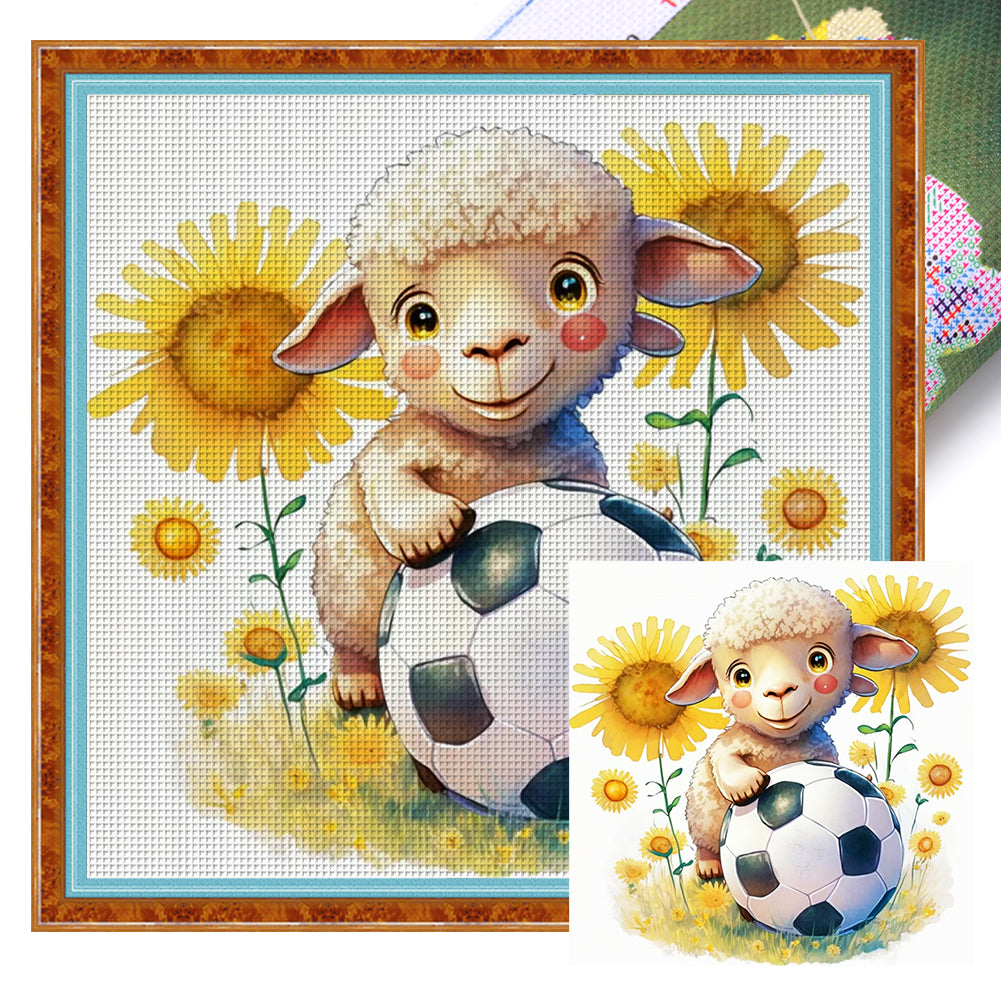 World Cup Zodiac-August Sheep - 25*25CM 18CT Stamped Cross Stitch