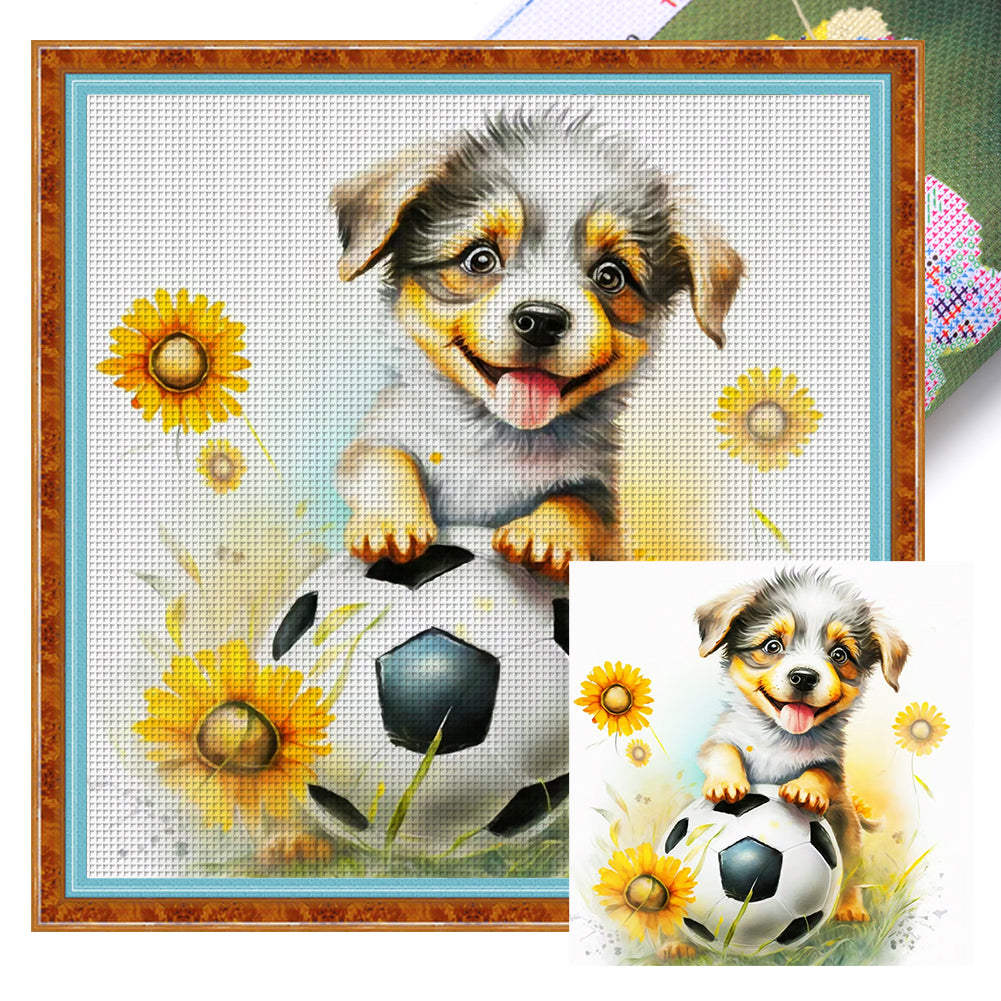 World Cup Zodiac-November Dog - 25*25CM 18CT Stamped Cross Stitch