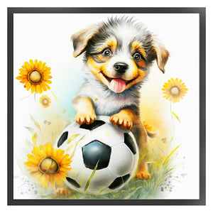 World Cup Zodiac-November Dog - 25*25CM 18CT Stamped Cross Stitch