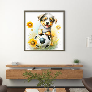 World Cup Zodiac-November Dog - 25*25CM 18CT Stamped Cross Stitch