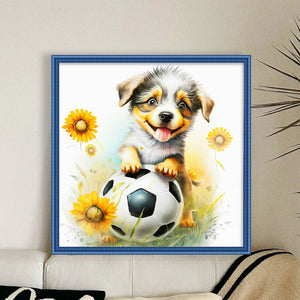 World Cup Zodiac-November Dog - 25*25CM 18CT Stamped Cross Stitch