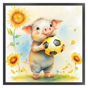 World Cup Zodiac-December Pig - 25*25CM 18CT Stamped Cross Stitch