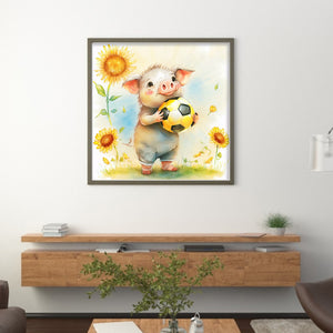 World Cup Zodiac-December Pig - 25*25CM 18CT Stamped Cross Stitch