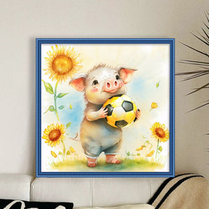 World Cup Zodiac-December Pig - 25*25CM 18CT Stamped Cross Stitch