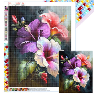 Hibiscus 40*50CM(Canvas) Full Square Drill Diamond Painting