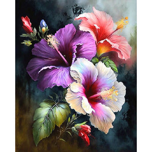 Hibiscus 40*50CM(Canvas) Full Square Drill Diamond Painting