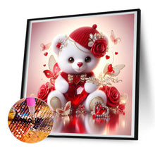 Load image into Gallery viewer, Love Rose Little White Bear 30*30CM(Canvas) Full Round Drill Diamond Painting
