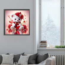 Load image into Gallery viewer, Love Rose Little White Bear 30*30CM(Canvas) Full Round Drill Diamond Painting
