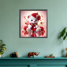 Load image into Gallery viewer, Love Rose Little White Bear 30*30CM(Canvas) Full Round Drill Diamond Painting
