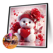 Load image into Gallery viewer, Love Rose Little White Bear 30*30CM(Canvas) Full Round Drill Diamond Painting
