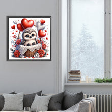Load image into Gallery viewer, Love Flower Owl 30*30CM(Canvas) Full Round Drill Diamond Painting
