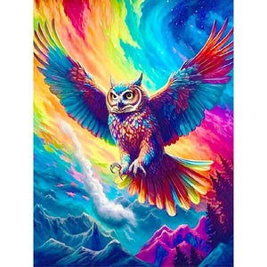 Soaring Colorful Owl 30*40CM(Canvas) Full Round Drill Diamond Painting