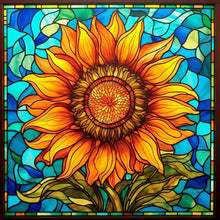 Load image into Gallery viewer, Glass Painting Sunflower Flowers 30*30CM(Canvas) Full Round Drill Diamond Painting
