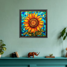 Load image into Gallery viewer, Glass Painting Sunflower Flowers 30*30CM(Canvas) Full Round Drill Diamond Painting

