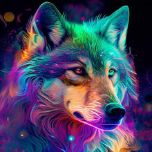 Load image into Gallery viewer, Colorful Wolf Head 30*30CM(Canvas) Full Round Drill Diamond Painting
