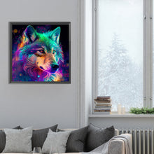 Load image into Gallery viewer, Colorful Wolf Head 30*30CM(Canvas) Full Round Drill Diamond Painting
