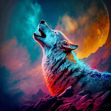 Load image into Gallery viewer, Howling Wolf 30*30CM(Canvas) Full Round Drill Diamond Painting
